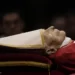 The body of late Pope Emeritus Benedict XVI laid out in state inside St. Peter's Basilica at The Vatican, Monday, Jan. 2, 2023.