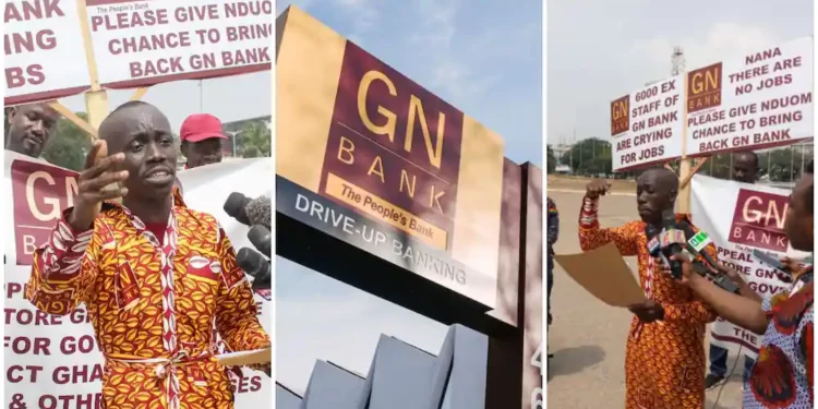 Philip Sarpiah, GN Bank Ex-Staff Demonstrating for the Restoration of the Bank's License