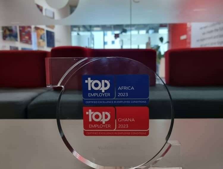 The Award Presented To Vodafone Ghana
