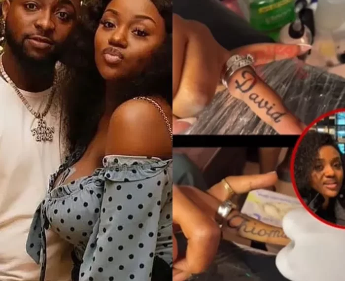 Davido And Chioma Tattoo Each Other’s Name On Ring Finger 1 Davido and Chioma