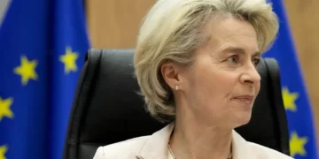 European Commission President Ursula von der Leyen as EU Pauses Trump Tariff Countermeasures For 90 Days
