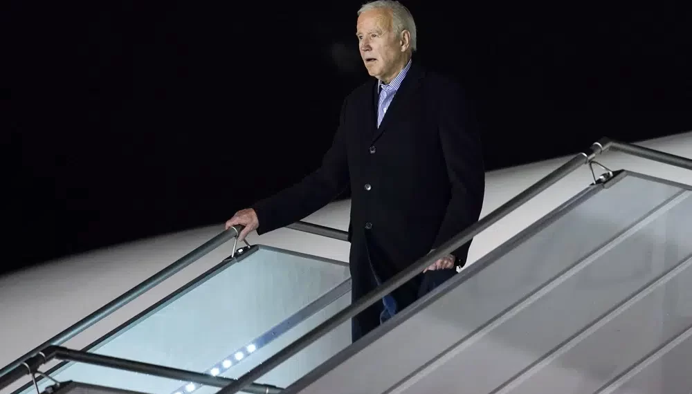 <strong>Biden To Consult With Allies In Poland</strong> 1 President Joe Biden arrives at a military airport in Warsaw, Poland, Monday, Feb. 20, 2023