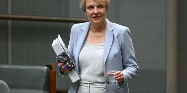 Australian Environment Minister Tanya Plibersek arrives for Question Time in the House of Representatives at Parliament House in Canberra, Australia