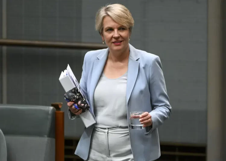 <strong>Australia Rejects Open-Pit Coal Mine Near Great Barrier Reef</strong> 1 Australian Environment Minister Tanya Plibersek arrives for Question Time in the House of Representatives at Parliament House in Canberra, Australia