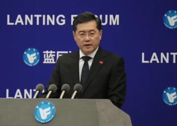 China Wants To Play A Role In Settlement Of Russia-Ukraine Crisis- Chinese Foreign Minister 1 Chinese Foreign Minister Qin Gang delivers a speech during the Lanting Forum on the Global Security Initiative: China's Proposal for Solving Security Challenges held at the Ministry of Foreign Affairs office in Beijing, Tuesday, Feb. 21, 2023.