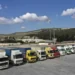 Trucks loaded with UN humanitarian aid for Syria following a devastating earthquake reach the Bab al-Hawa border crossing with Turkey, Idlib province, Syria