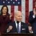President Joe Biden delivers the State of the Union address to a joint session of Congress at the U.S. Capitol, Tuesday, Feb. 7, 2023, in Washington, as Vice President Kamala Harris and House Speaker Kevin McCarthy of Calif., applaud.