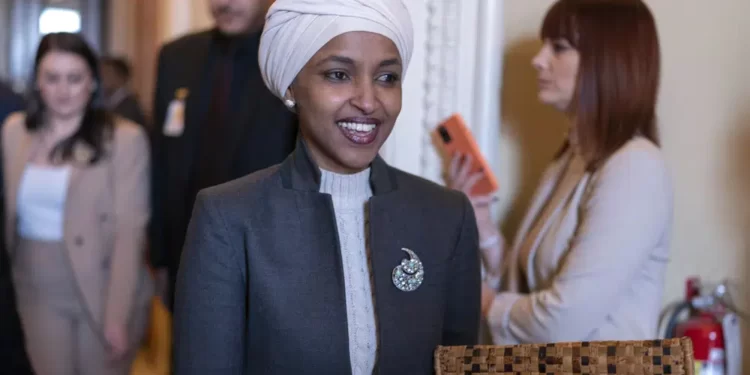 <strong>Republicans Oust Ilhan Omar From Major Committee</strong> 1 Rep. Ilhan Omar, D-Minn., leaves the House chamber at the Capitol in Washington