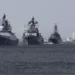 The Russian fleet, led by the Admiral Gorshkov frigate