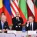 Polish President Andrzej Duda (right) sits next to US President Joe Biden