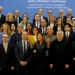 A family photo of those attending the International Justice Minister's Conference at Lancaster House in London, Monday, March 20, 2023. Including at front Dominic Rabb, Britain's Deputy Prime Minister and Minister of Justice, 3rd left, Minister of Justice and Security of the Netherlands, Minister Dilan Yesilgöz-Zegerius , 3rd right, Minister of Justice of Ukraine, Denys Maliuska, 2rd left, Prosecutor General of Ukraine, Andriy Kostin, 2nd right, Karim Khan KC, Prosecutor of the ICC,left, and The European Commissioner, Dider Reynders at right.