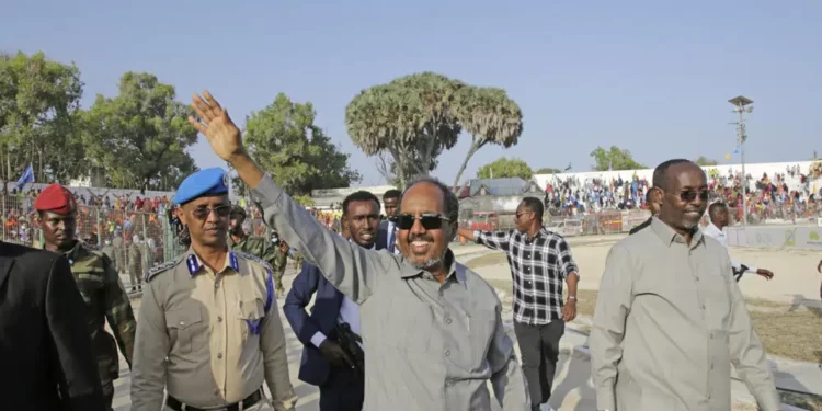 African Union Appeals For Nearly $90 Million For Its Somali Force 1 Somalia President Hassan Sheikh Mohamud leads a demonstration at Banadir stadium, Mogadishu, Thursday Jan. 12, 2023.