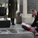 Britain's Prince William lays a wreath of flowers at the Tomb of the Unknown Soldier in Warsaw, Poland, Thursday, March 23, 2023.
