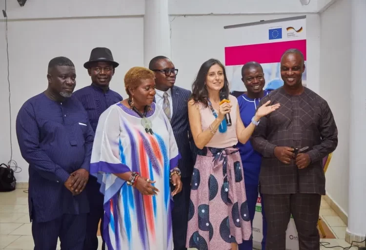 British Council launching TVET Toolbox In Tamale with Martha Brignone, Programme Officer for the Macro-economic and Trade section of the European Union in Ghana (in the middle with the mic)
