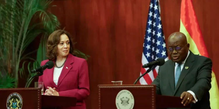 US Vice Prsident, Kamala Harris and President of Ghana, Nana Addo Dankwa Akufo-Addo