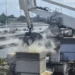 Grain is offloaded from the Eaubonne bulk carrier ship after it docked in the port of Mombasa, Kenya on Nov. 26, 2022.