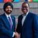 Ajay Banga, US nominee for World Bank Group President (left) and Akinwumi Adesina, African Development Bank President (right) in Abidjan.