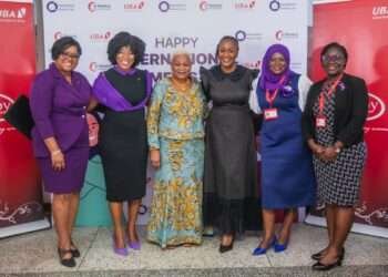UBA Hosts Rev. Dr. Joyce Aryee(third from the left) and Dzigbordi Dosoo (third from the right) during International Women's Day Celebration