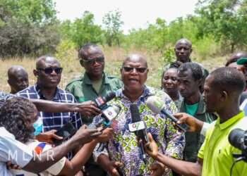 Lands Ministry Inspects Green Ghana Seedlings At Shai Hills And Environs Ahead Of 2023 Green Ghana Day 10 Forestry Commission representative on inspection at Shai Hills ahead of Green Ghana Day.