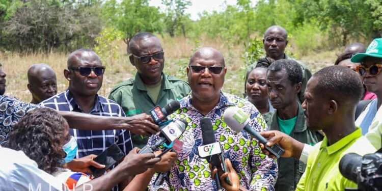 Lands Ministry Inspects Green Ghana Seedlings At Shai Hills And Environs Ahead Of 2023 Green Ghana Day 1 Forestry Commission representative on inspection at Shai Hills ahead of Green Ghana Day.
