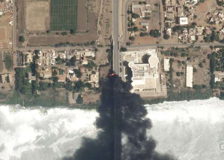 Fierce Fighting In Sudan Continues For Third Day 1 This satellite photo by Planet Labs PBC shows fires burning near a hospital in Khartoum, Sudan, Sunday April 16, 2023.