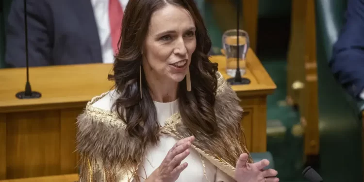 Jacinda Ardern makes her final speech to New Zealand's Parliament in Wellington, on Wednesday, April 5, 2023, after her five-year tenure as Prime Minister.