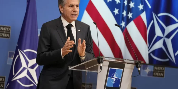 Wall Street Journal Reporter ‘Wrongfully Detained’ By Russia- Blinken 1 United States Secretary of State Antony Blinken addresses a media conference during a meeting of NATO foreign ministers at NATO headquarters in Brussels, Wednesday, April 5, 2023.