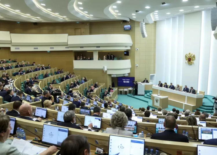 Russia: Upper House Of Parliament Passes Bill To Allow Electronic Conscription Notices 1 In this handout photo released by The Federal Assembly of The Russian Federation, members of the Federal Assembly of The Russian Federation attend a session in Moscow, Russia, Wednesday, April 12, 2023.