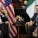 President Joe Biden meets with Ireland's Taoiseach Leo Varadkar at Farmleigh House, Thursday, April 13, 2023, in Dublin, Ireland.