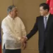 Chinese Foreign Minister Meets Philippine Counterpart 13 Chinese Foreign Minister Qin Gang, right, and Philippine Foreign Affairs Secretary Enrique Manalo shake hands during the welcome ceremony prior to their bilateral meeting at the Diamond Hotel on Saturday, April 22, 2023, in Manila, Philippines.