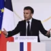 French President Emmanuel Macron delivers his speech on the end-of-life options after a panel of citizens worked the issue in recent months, Monday, April 3, 2023 at the Elysee Palace in Paris.