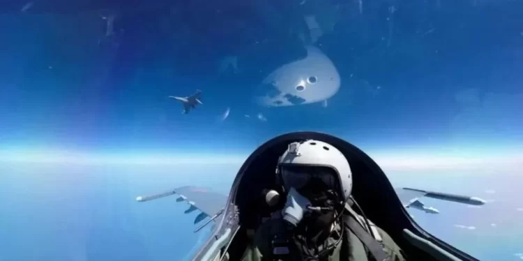 Pictures published by China's military on Monday showed fighter jets reportedly east of Taiwan.