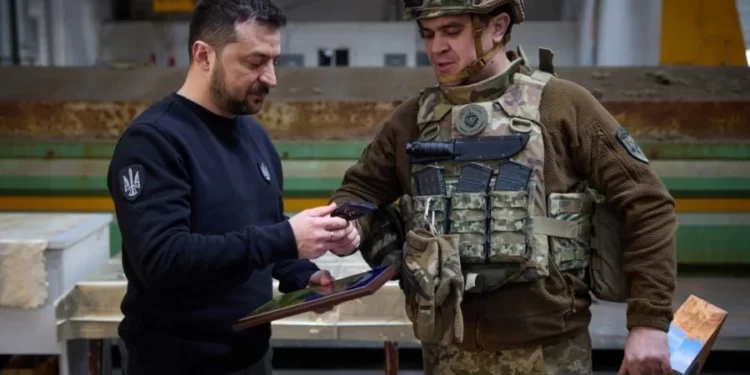 President Zelensky visits  Ukraine Troops in Avdiivka