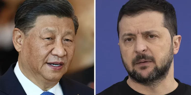 Zelenskyy And Xi Speak For The First Time Since Russia’s Invasion 1 Combination picture of Xi Jinping and Volodymyr Zelenskyy.