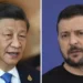 Combination picture of Xi Jinping and Volodymyr Zelenskyy.