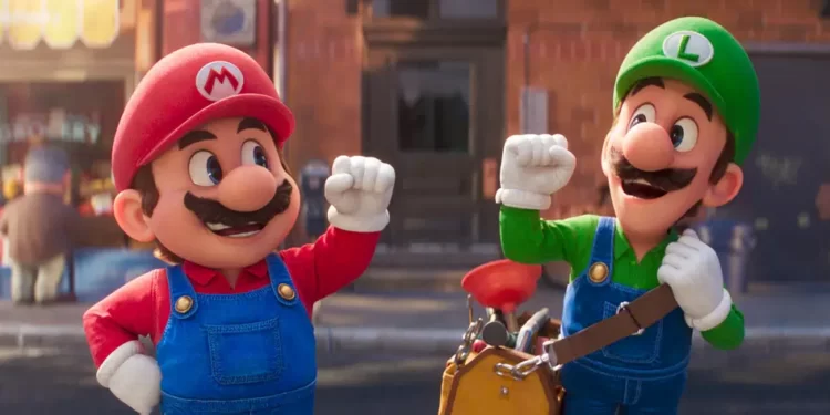 Mario, voiced by Chris Pratt, left, and Luigi, voiced by Charlie Day in the movie 'Super Mario Bros Movie