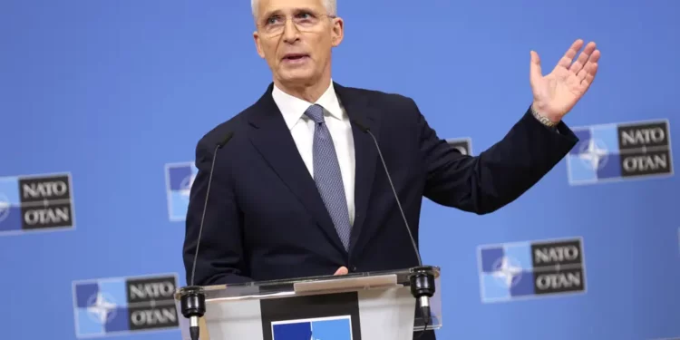 Finland Joins NATO Tomorrow 1 NATO Secretary General Jens Stoltenberg speaks during a media conference, ahead of a meeting of NATO foreign ministers, at NATO headquarters in Brussels, Monday, April 3, 2023.