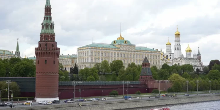 Russia Claims Kyiv Sent Drones To Hit Kremlin, Ukraine Denies It 1 A view of the Moscow Kremlin in Moscow, Russia, Wednesday, May 3, 2023.
