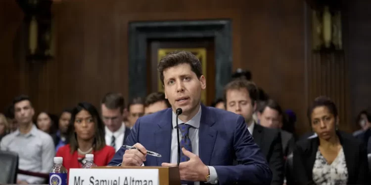 OpenAI CEO Sam Altman speaks before a Senate Judiciary Subcommittee on Privacy, Technology and the Law hearing on artificial intelligence, Tuesday, May 16, 2023, on Capitol Hill in Washington.