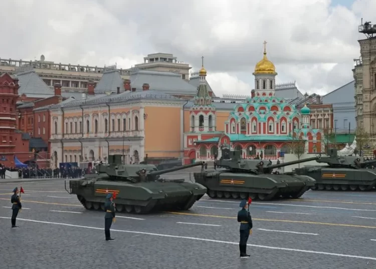 Russia Warns Of A Full-Blown European War 1 Russian T-14 Armata tanks drive in Red Square during a military parade on Victory Day, which marks the 77th anniversary of the victory over Nazi Germany in World War Two, in central Moscow, Russia May 9, 2022.