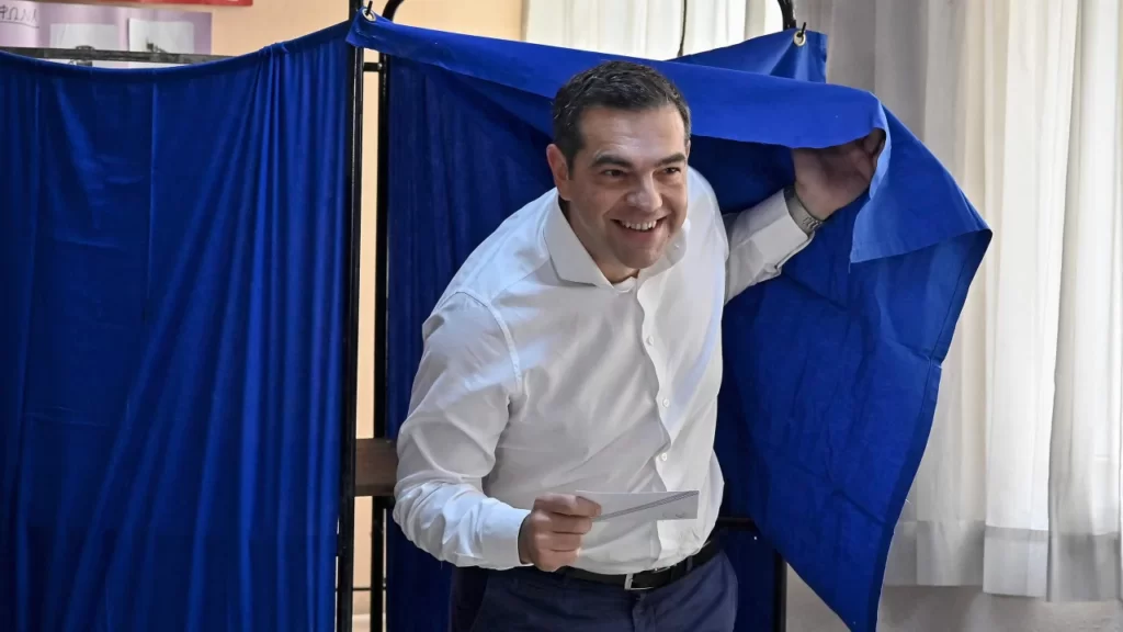 Alexis Tsipras leader of the main opposition leftist Syriza party