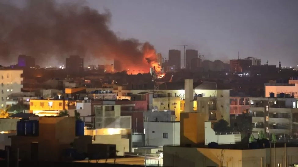 Burning Houses in Sudan