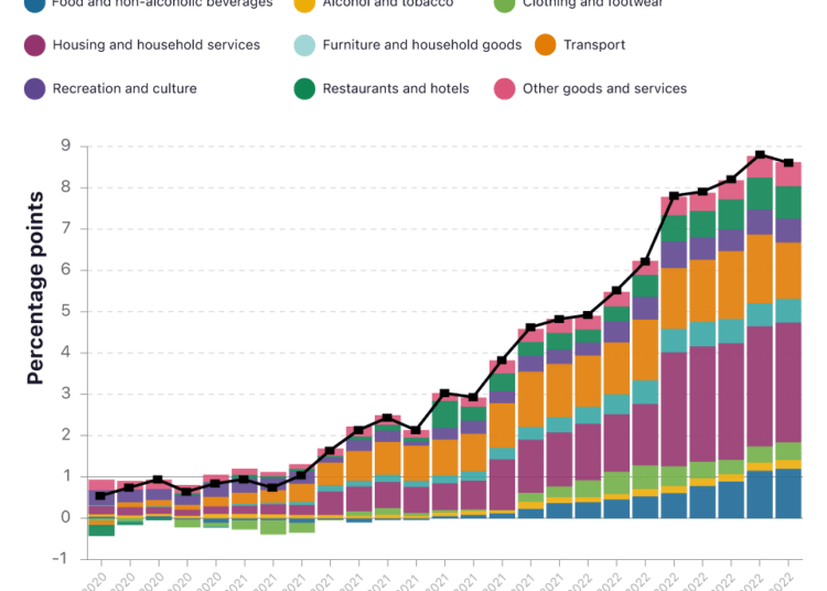 Statistics of cost of Living in the UK in 2022