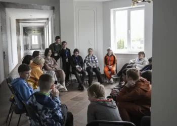 Ukrainian Children Of War 2 Children attend a group therapy class at the recovery camp for children and their mothers affected by the war near Lviv, Ukraine.