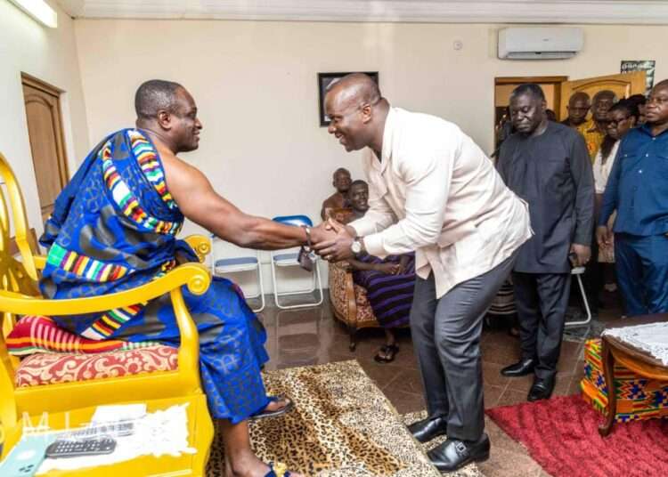 Lands Minister Calls On Omanhene Of New Juaben Ahead Of Green Ghana Day 1 Minister for lands and natural resources, Samuel Jinapor (Right).