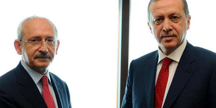Kemal Kilicdaroglu, left, and Recep Tayyip Erdogan.