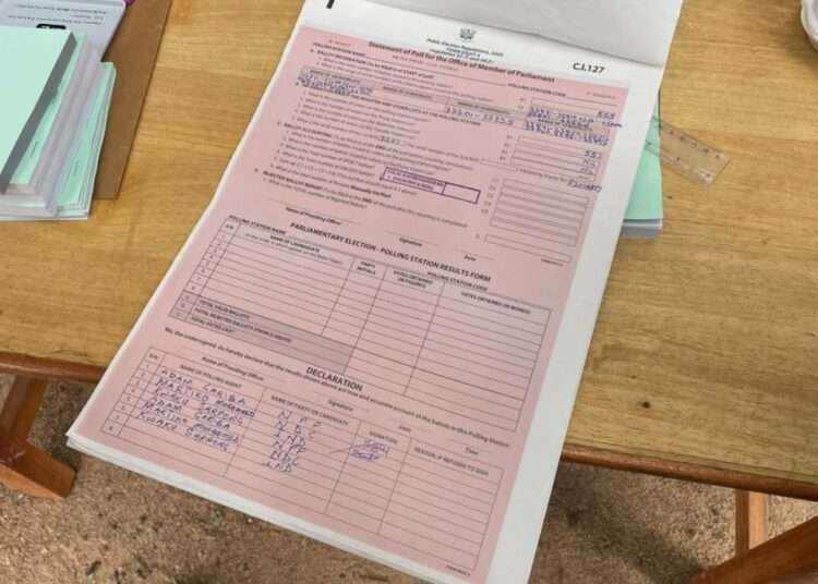 Kumawu By-Election: An Already Signed Pink Sheet Appears At The Polling Station 1 Pink Sheet for Voting