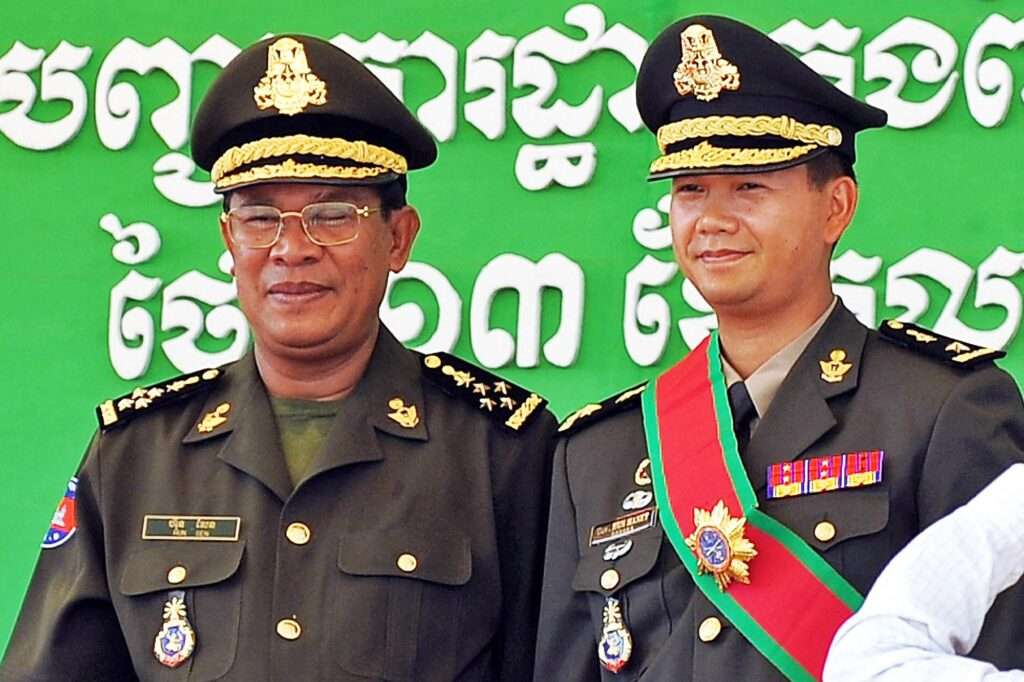 Prime Minister Hun Sen and Son