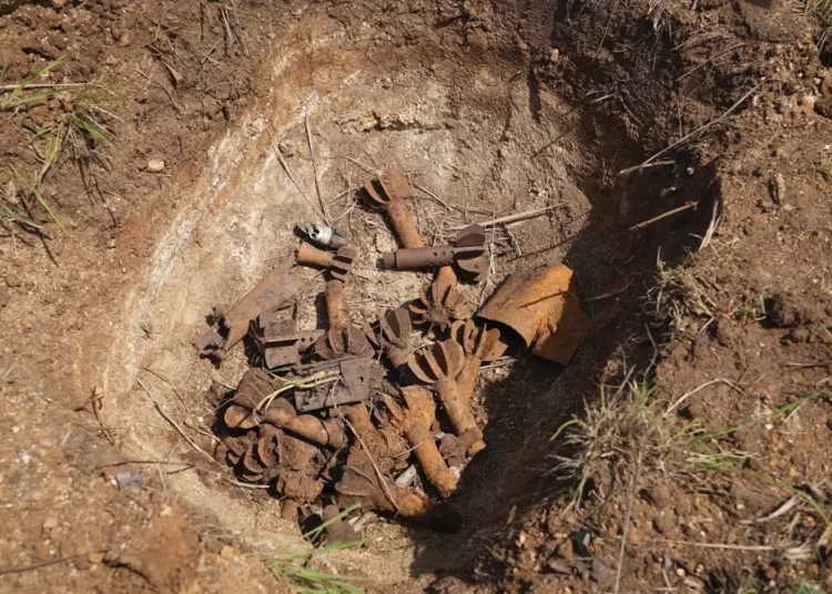 South Sudan Is Mine Infested, Years After Civil War 1 Remnants of cluster munitions are seen at a clearance site in Ayii, Eastern Equatoria state, in South Sudan.