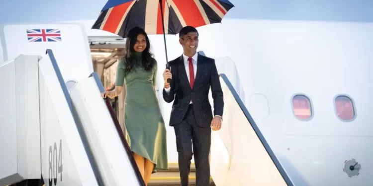 UK PM Rishi Sunak and his wife, Akshata Murty, arriving in Tokyo ahead of the G7 summit.